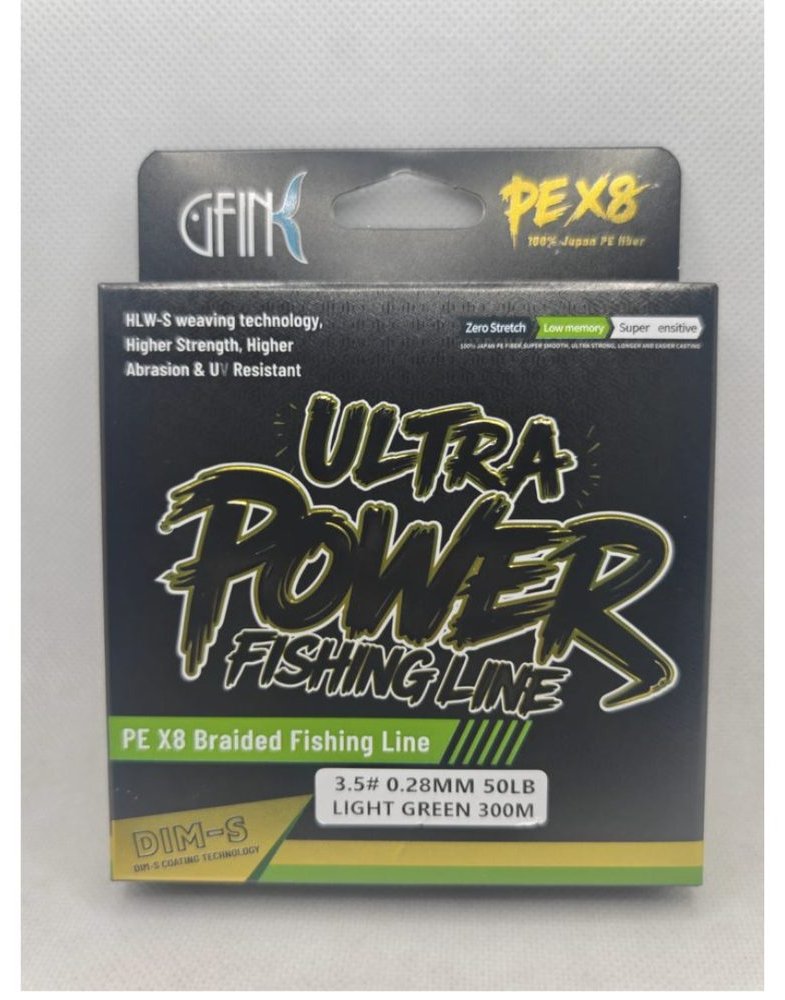 Gfin Ultra Power braided line, 300 metre spool, from the AJ Fishing Tackles catalogue