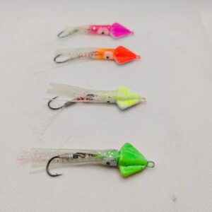 Hand made squid jigs with assist hooks