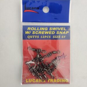 Rolling swivel with screwed snap